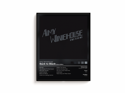 Back to Black Album Cover Print | Amy Winehouse Album Print