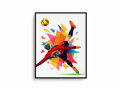 Garnacho Print | Manchester United Poster | Premier Leauge Print | Football Poster | Man u
