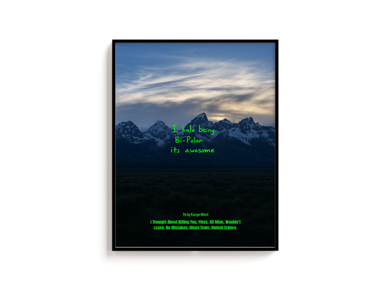 YE Album Cover Print - Kanye west Poster - Kanye West Album Cover Print