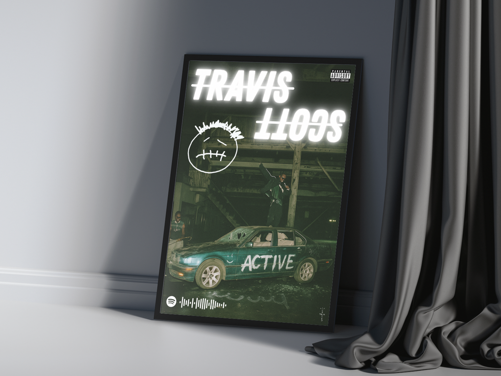 Travis Scott Active Album Cover Print | Active Album Single Print | Music Poster