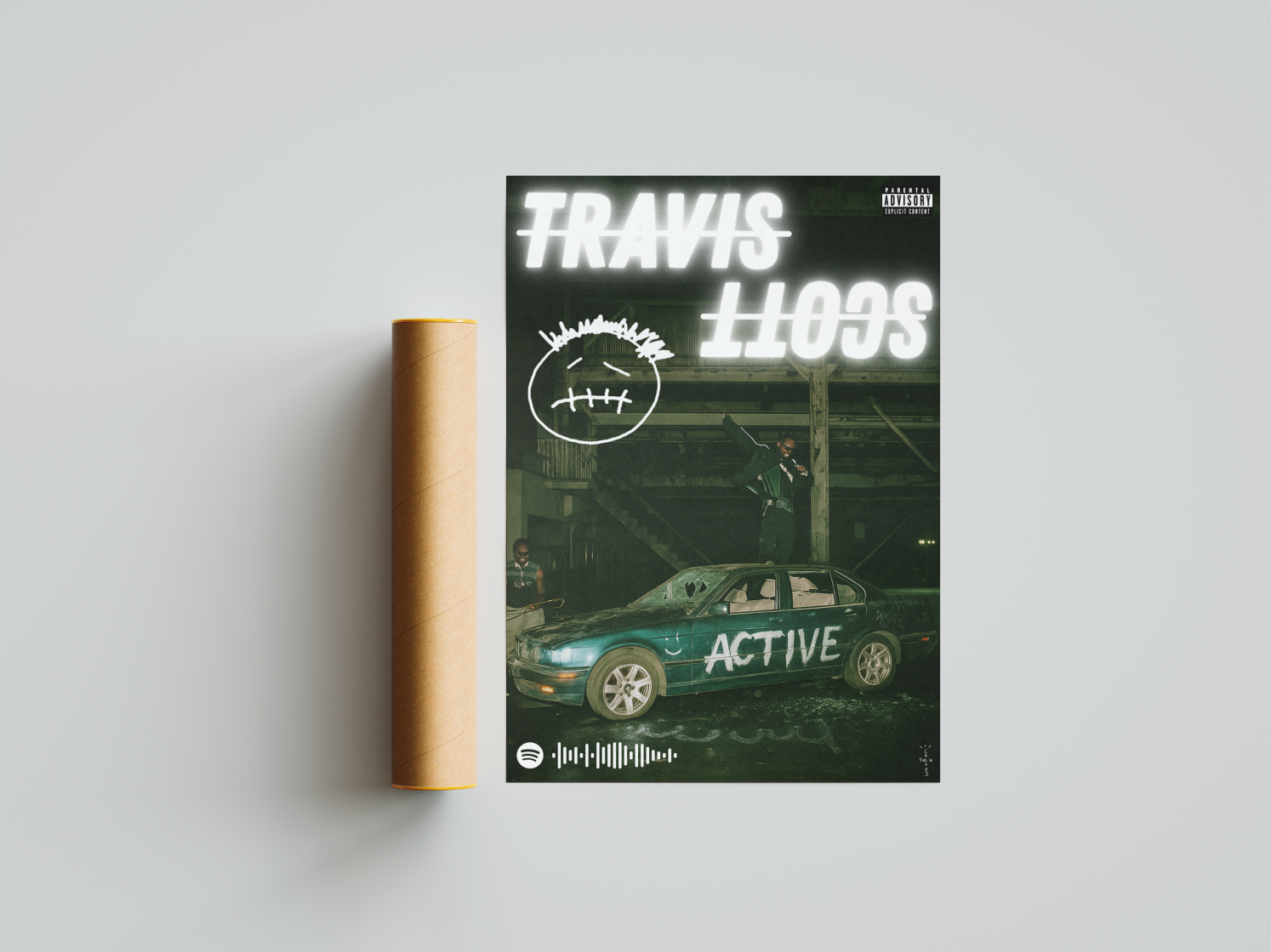 Travis Scott Active Album Cover Print | Active Album Single Print | Music Poster