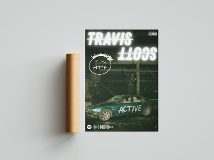Travis Scott Active Album Cover Print | Active Album Single Print | Music Poster