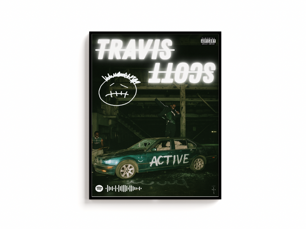 Travis Scott Active Album Cover Print | Active Album Single Print | Music Poster