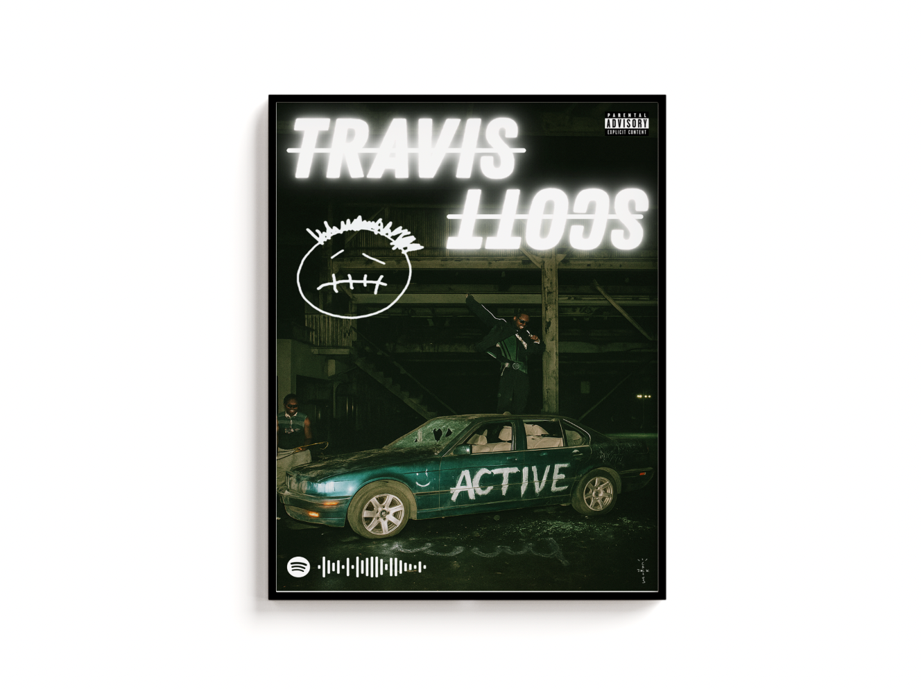 Travis Scott Active Album Cover Print | Active Album Single Print | Music Poster