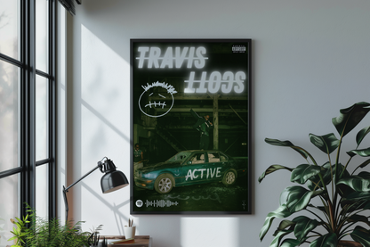 Travis Scott Active Album Cover Print | Active Album Single Print | Music Poster