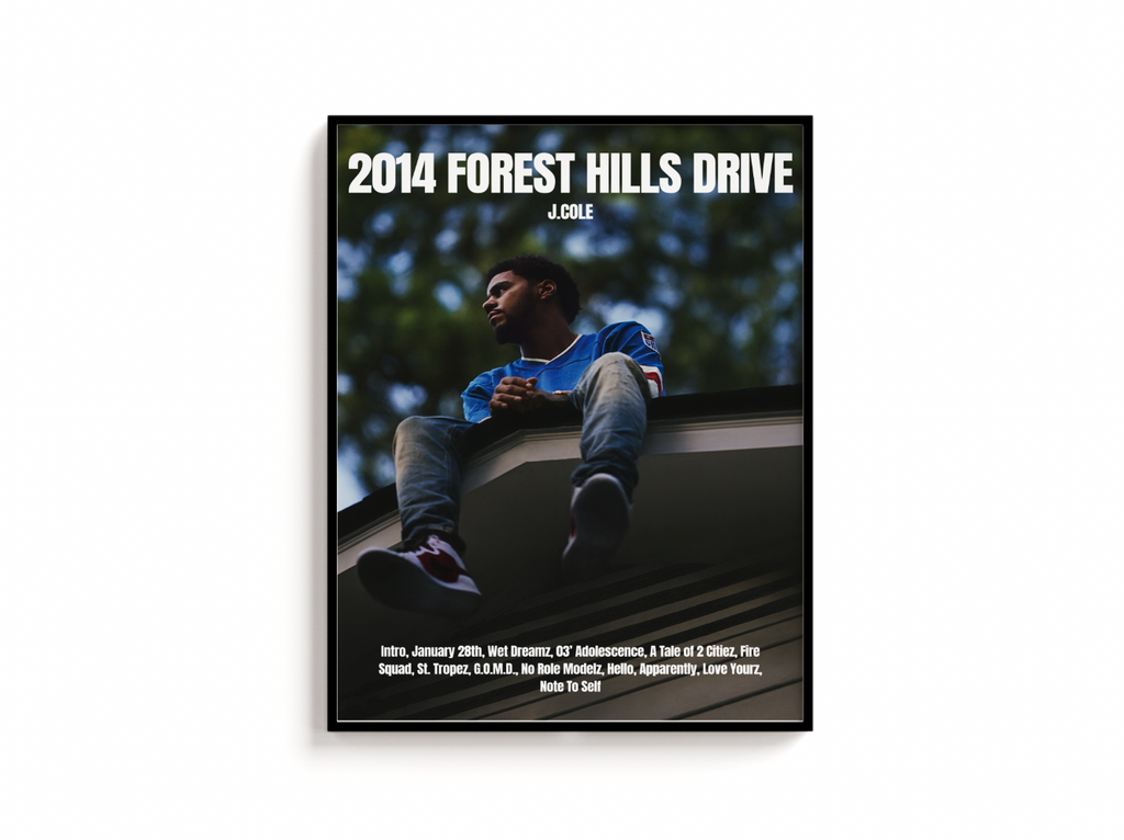 J.Cole Album Cover Print - 2014 Forest Hills Drive Poster - J.Cole Forest Hills Drive Album Cover Print