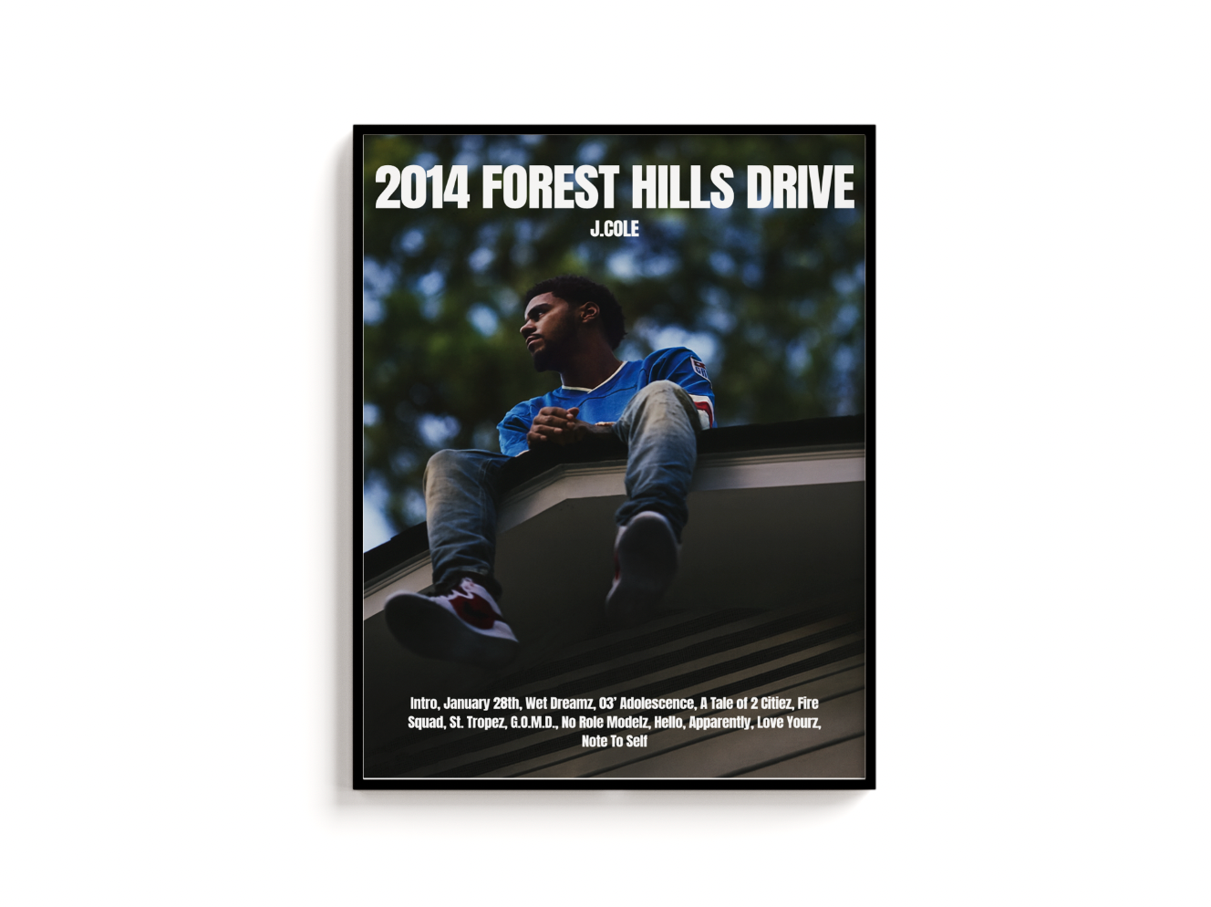 J.Cole Album Cover Print - 2014 Forest Hills Drive Poster - J.Cole Forest Hills Drive Album Cover Print