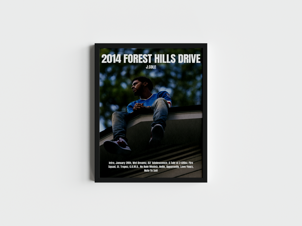 J.Cole Album Cover Print - 2014 Forest Hills Drive Poster - J.Cole Forest Hills Drive Album Cover Print