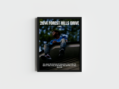 J.Cole Album Cover Print - 2014 Forest Hills Drive Poster - J.Cole Forest Hills Drive Album Cover Print