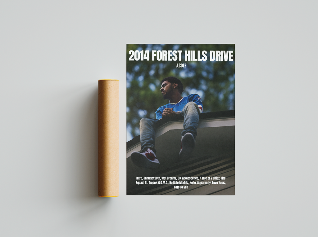 J.Cole Album Cover Print - 2014 Forest Hills Drive Poster - J.Cole Forest Hills Drive Album Cover Print