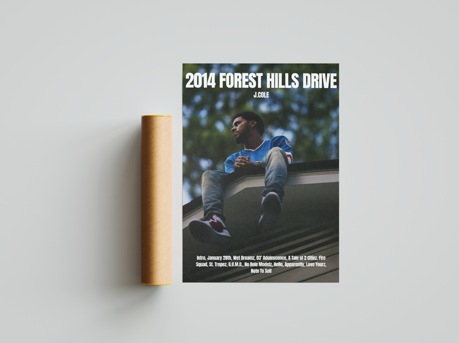 J.Cole Album Cover Print - 2014 Forest Hills Drive Poster - J.Cole Forest Hills Drive Album Cover Print