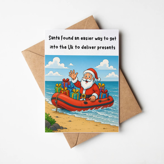 Funny Christmas Card | Santa in a Boat, Funny Christmas Gifts, Gift for Him
