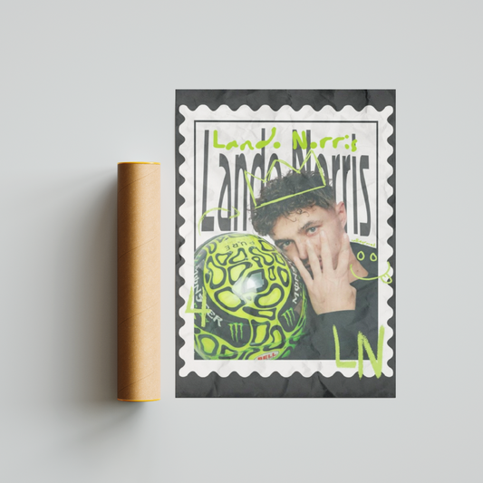 Lando Norris Poster - Formula 1 Poster - Lando Norris Wall Art - Lando norris Stamp Poster