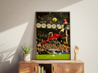 Garnacho Print | Manchester United Poster | Nike Print | Football Poster