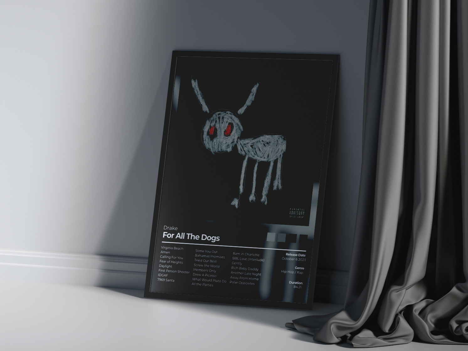 For All The Dogs Album Cover Print - Drake Poster