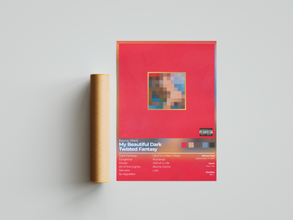 My Beautiful Dark Twisted Fantasy Album Cover Print - Kanye West Poster