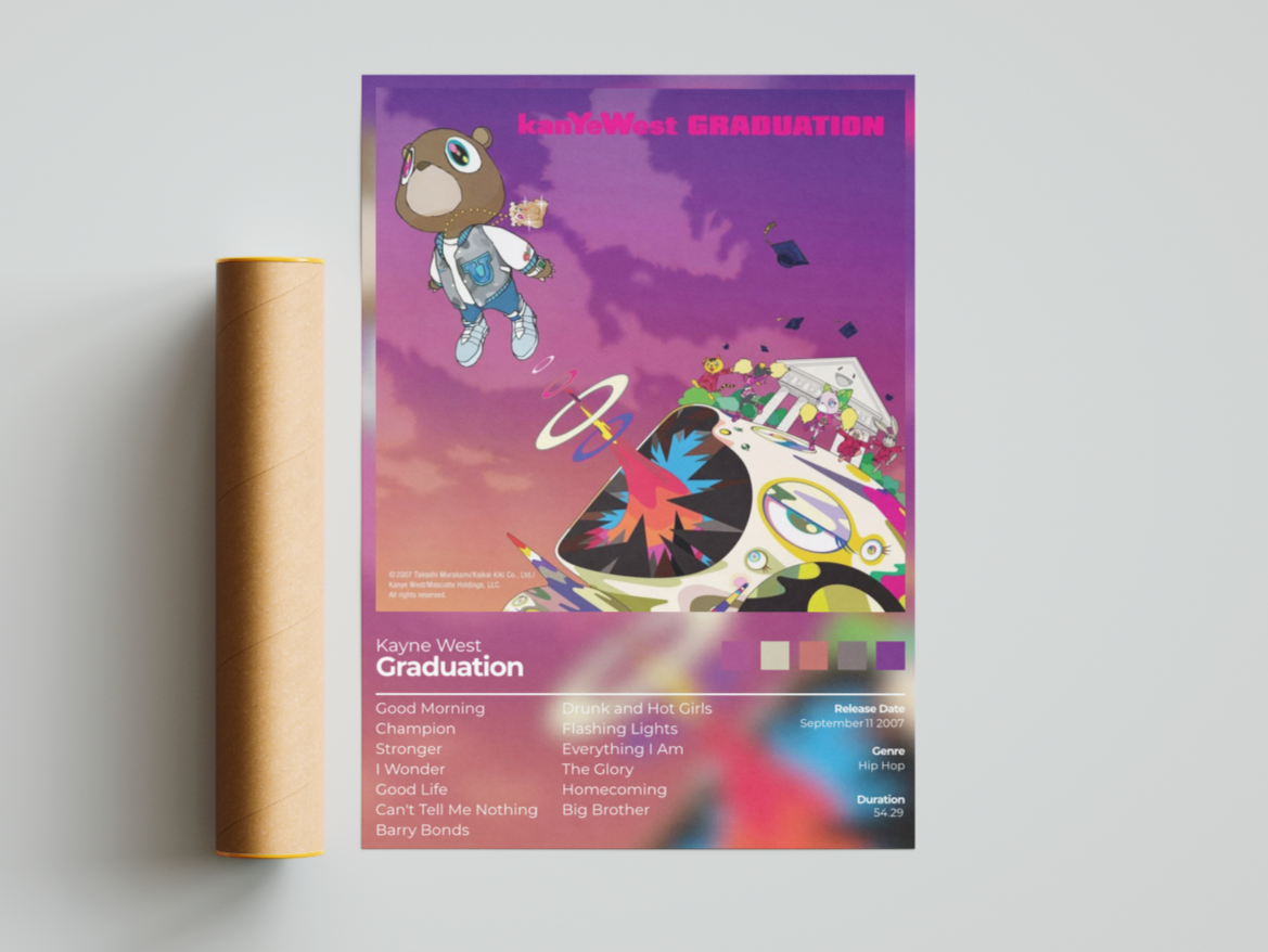 Graduation Album Cover Print - Kanye West Poster