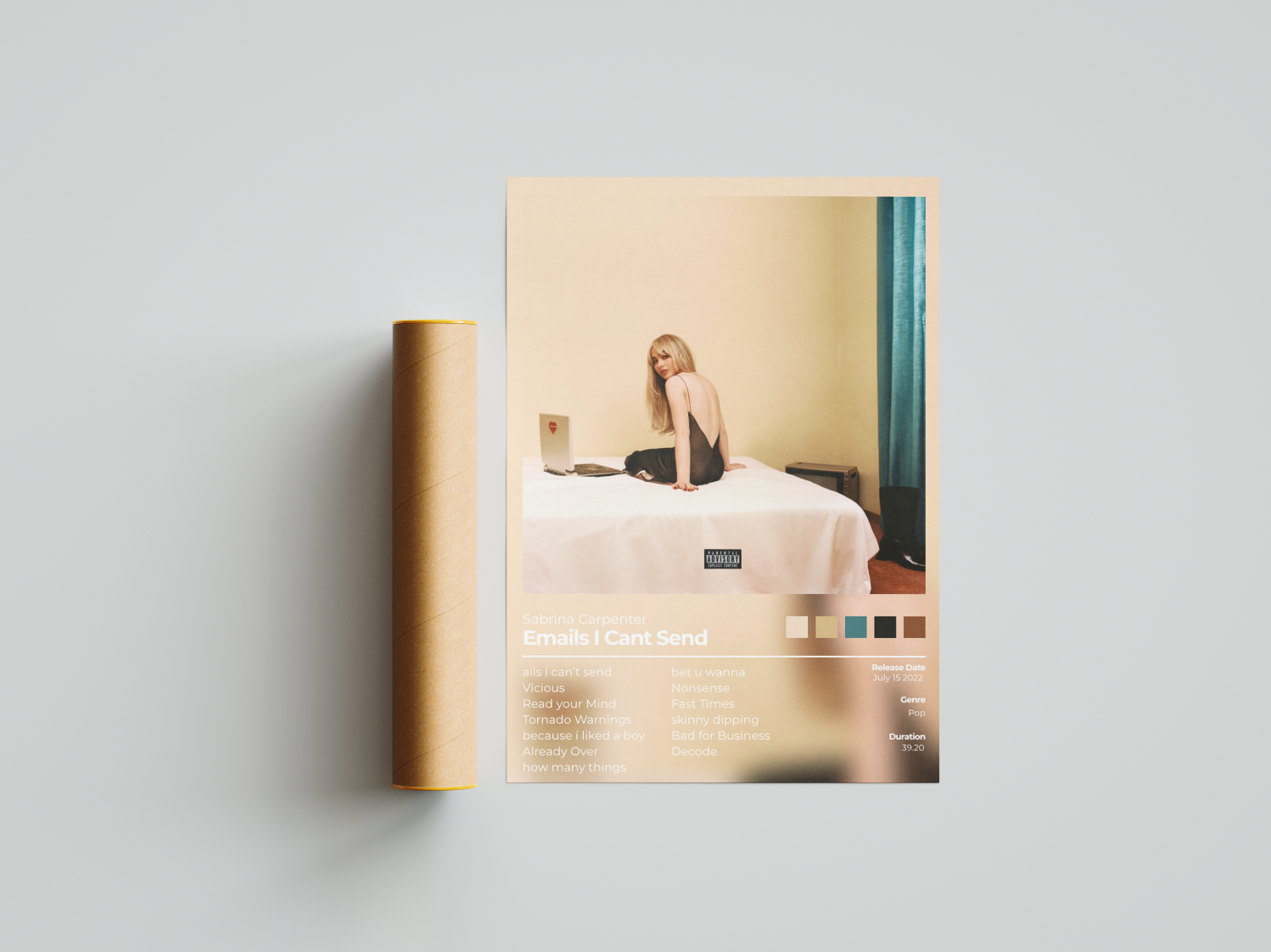 Emails I Can't Send Album Cover Print - Sabrina Carpenter Poster