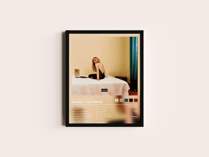 Emails I Can't Send Album Cover Print - Sabrina Carpenter Poster