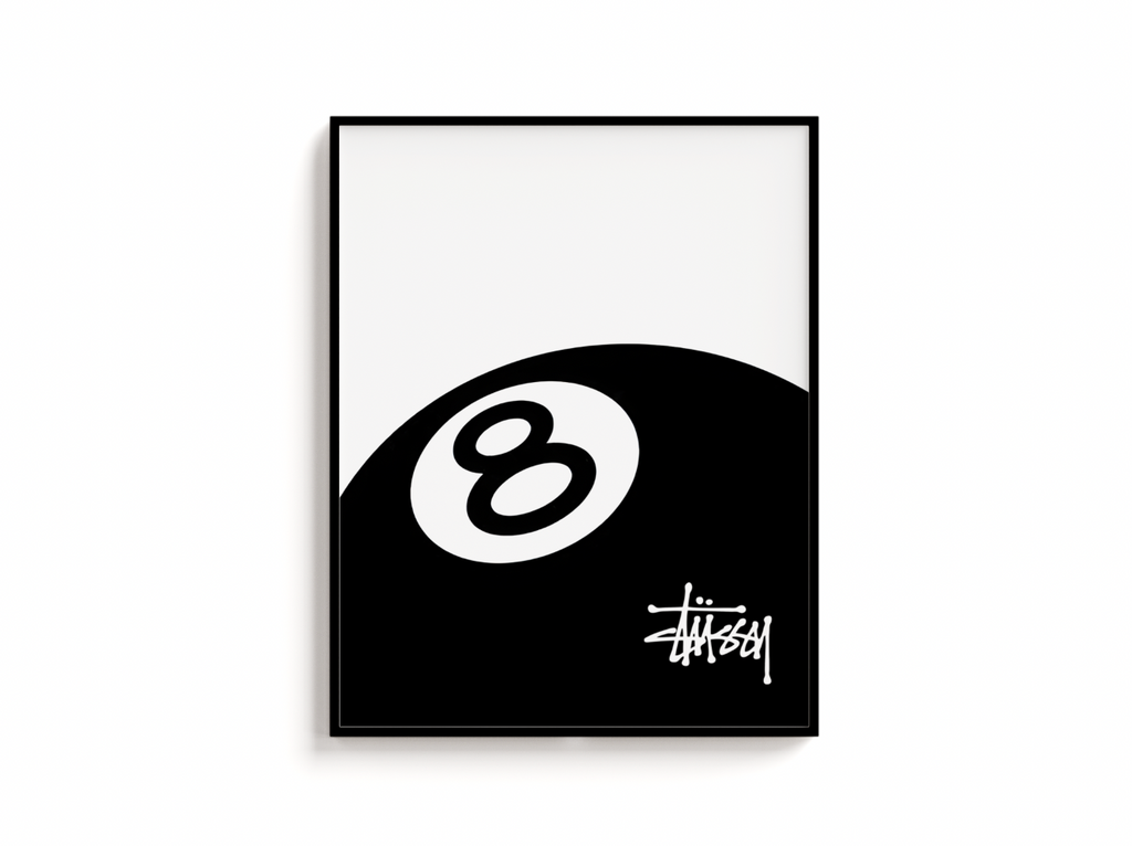 8 Ball Stussy Print - Bedroom Poster