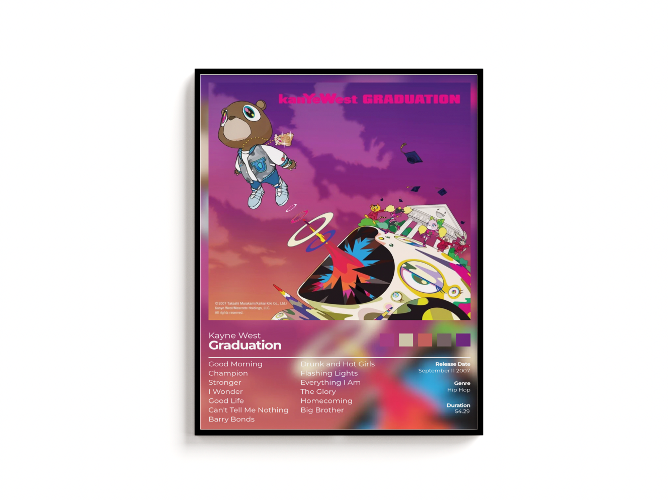 Graduation Album Cover Print - Kanye West Poster