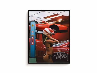 Stussy Ferrari F40 Print - Bedroom Poster