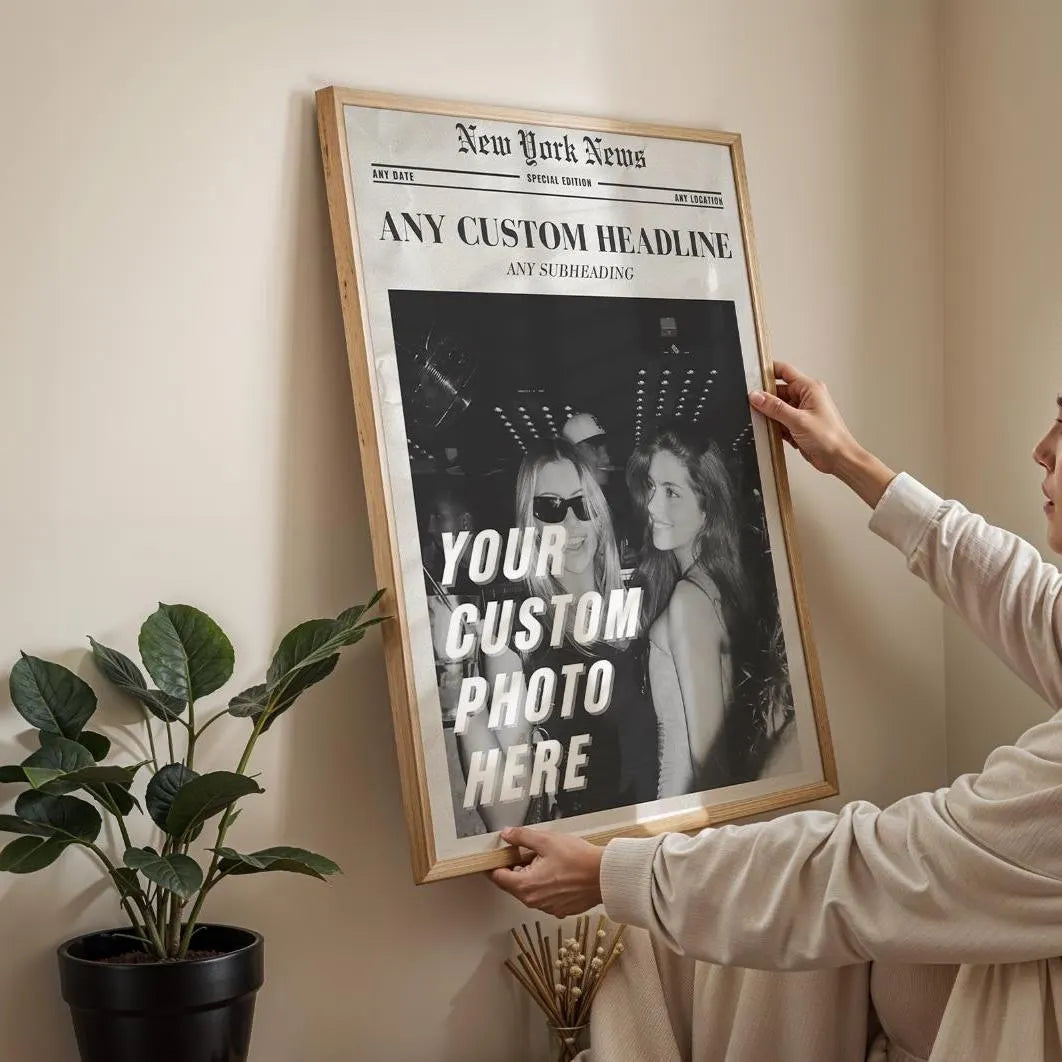 Personalised Newspaper Print, Custom Newsprint Poster