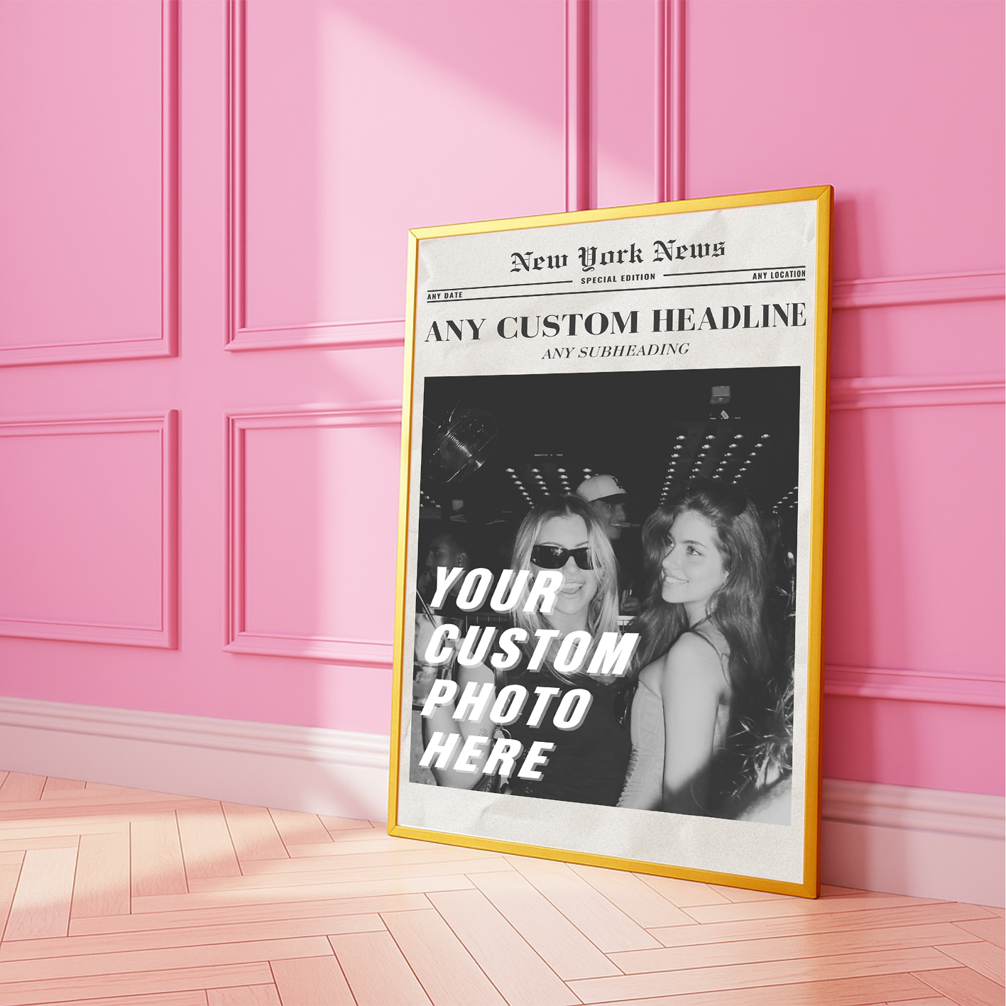 Personalised Newspaper Print, Custom Newsprint Poster